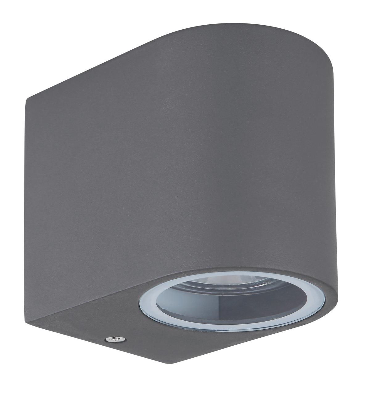 Außenleuchte 35 W Glas/aluminium - Klar/Anthrazit, Design, Glas/Metall (6,8/9,2/8,1cm) - Globo