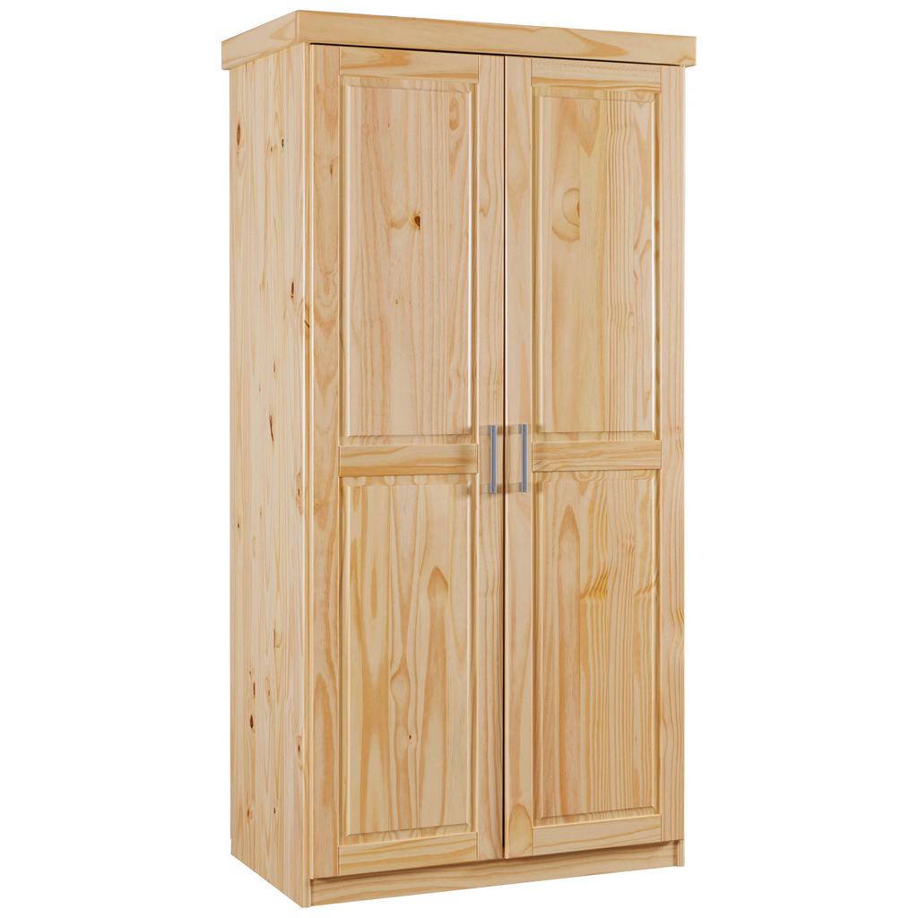 Drehtürenschrank massiv 95cm Leon, Kieferfarben