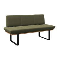 Sitzbank Tristan Webstoff grün, B: 170cm - Schwarz/Grün, MODERN, Holz/Textil (170/48/90cm) - James Wood