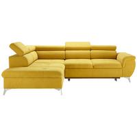Rohová sedačka MONK, levá, žlutá - barvy stříbra/žlutá, Konvenční, kov/textil (222-271/80-101/113cm) - Mömax