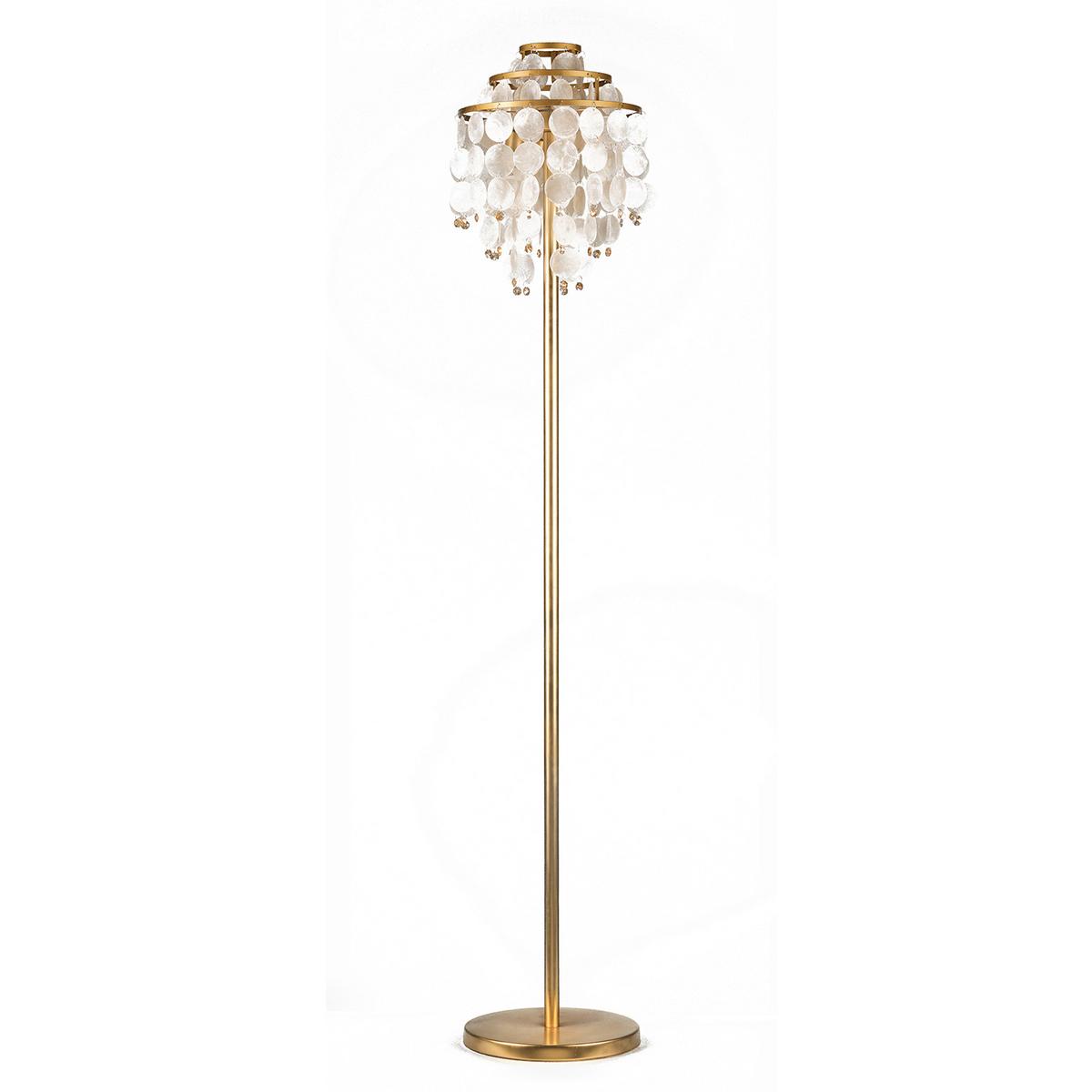 Stehleuchte Goldfarben Beige L: 30 cm - Beige/Goldfarben, KONVENTIONELL, Naturmaterialien/Kunststoff (30/30/167cm)
