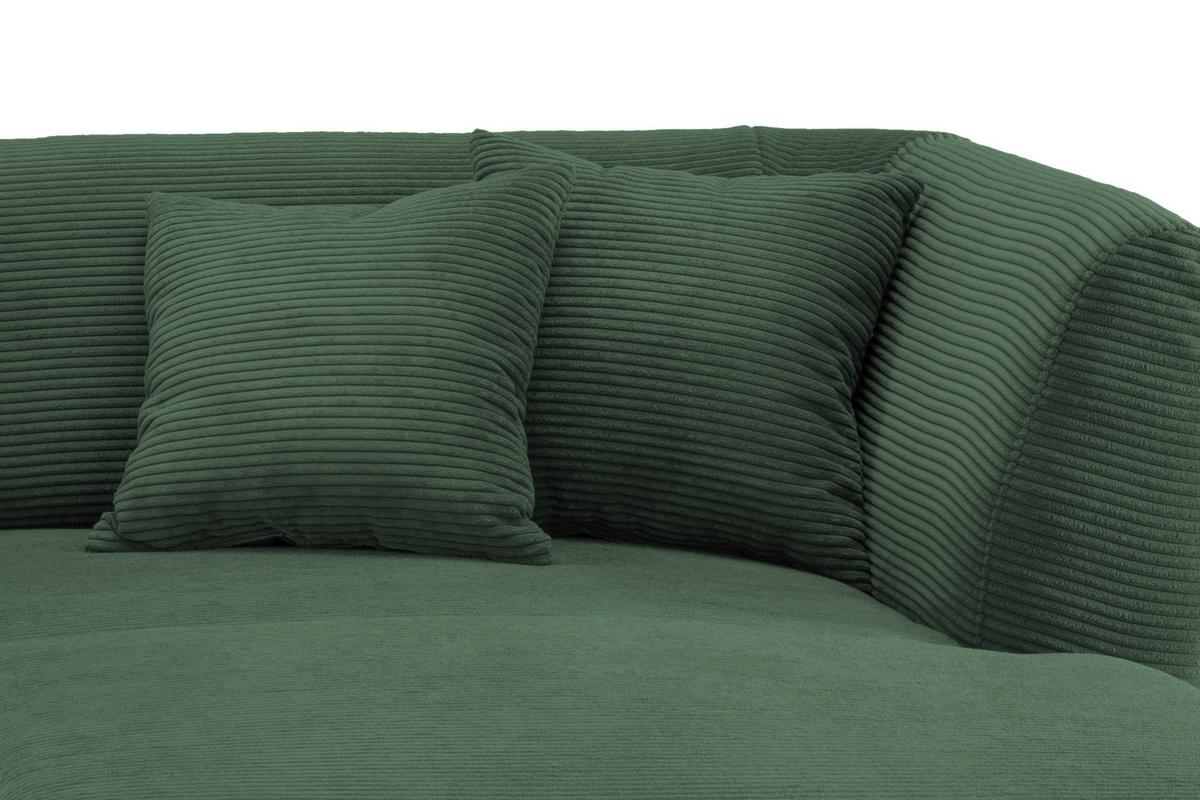 Ecksofa Colori Dunkelgrün S: 264/160 Cm - Dunkelgrün/Schwarz, MODERN, Holz/Textil (264/160cm) - MID.YOU