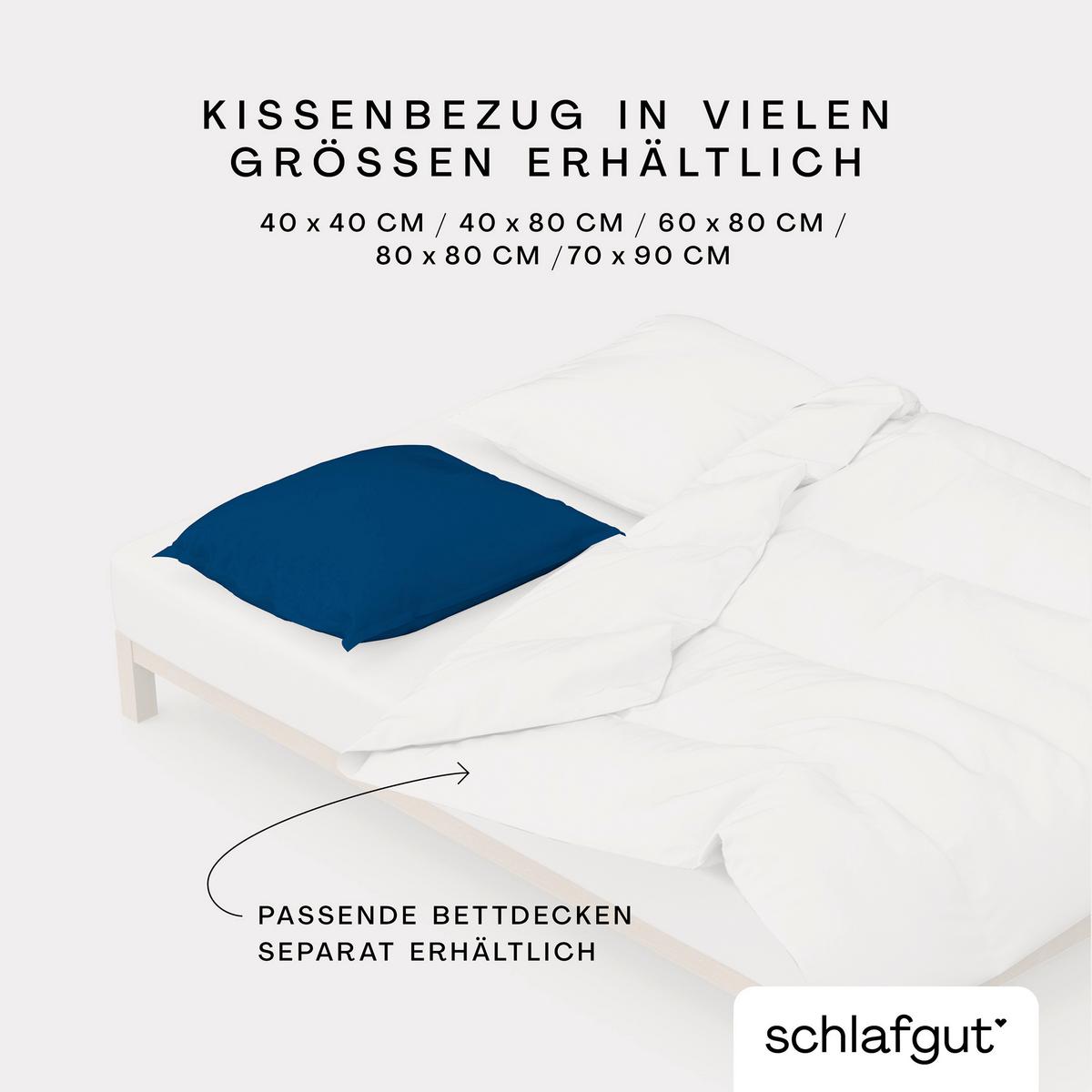 Kissenhülle Woven Satin - Dunkelblau, Basics, Textil (40/40cm) - Schlafgut