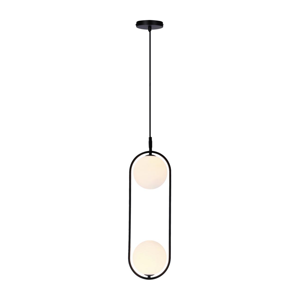 Hängeleuchte 32-10155 Cordel - Schwarz/Weiß, Design, Metall (18.5/15cm)