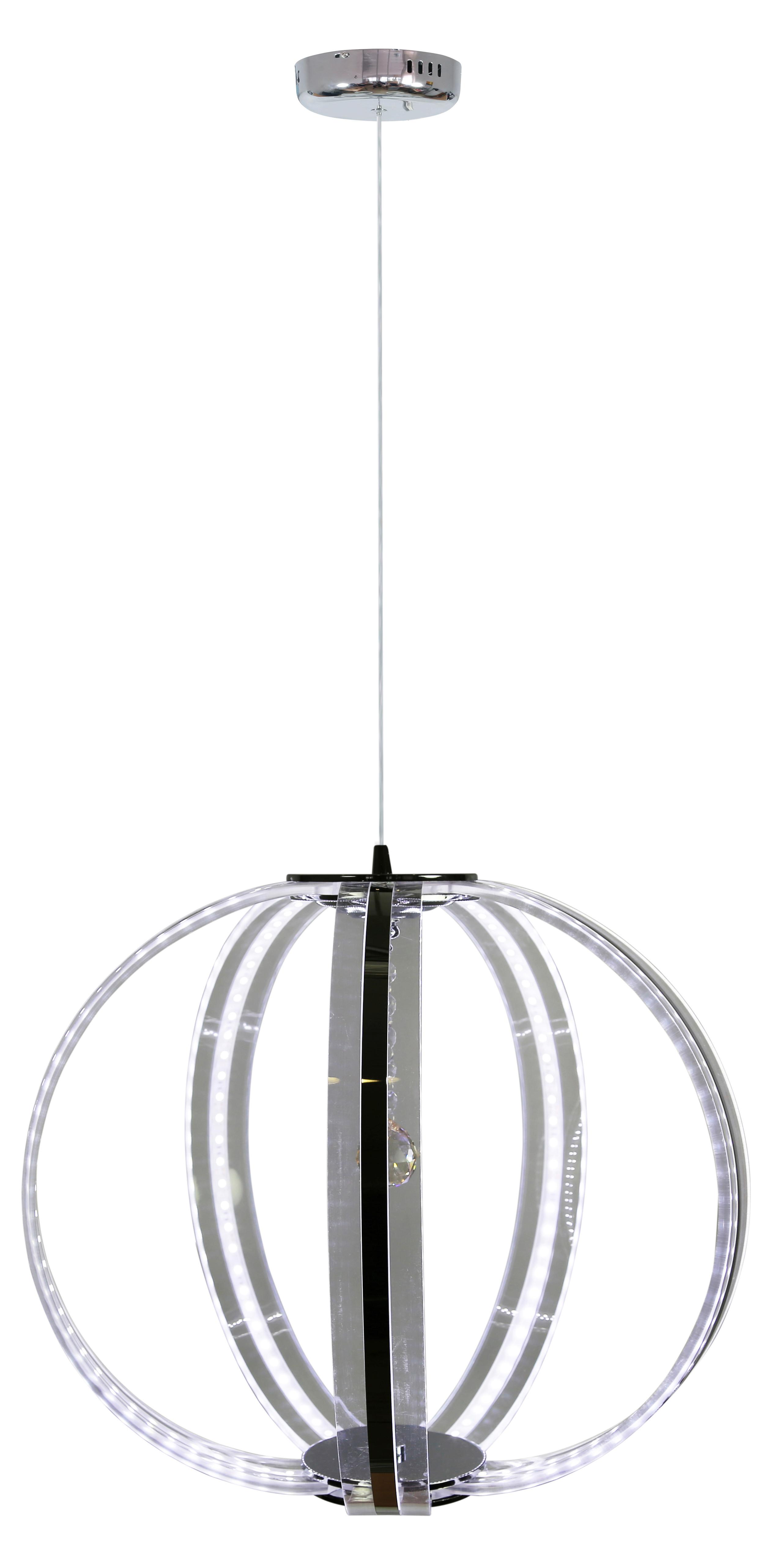 LED-HÄNGELEUCHTE 31-43955 CANSAS - Chromfarben/Schwarz, Basics, Kunststoff/Metall (44/44/110cm)
