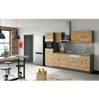Küchenzeile Sorrento Mit Geräten B: 270 cm Eichefarben - Schieferfarben/Eiche Wotan, MODERN, Holzwerkstoff (270cm) - Held