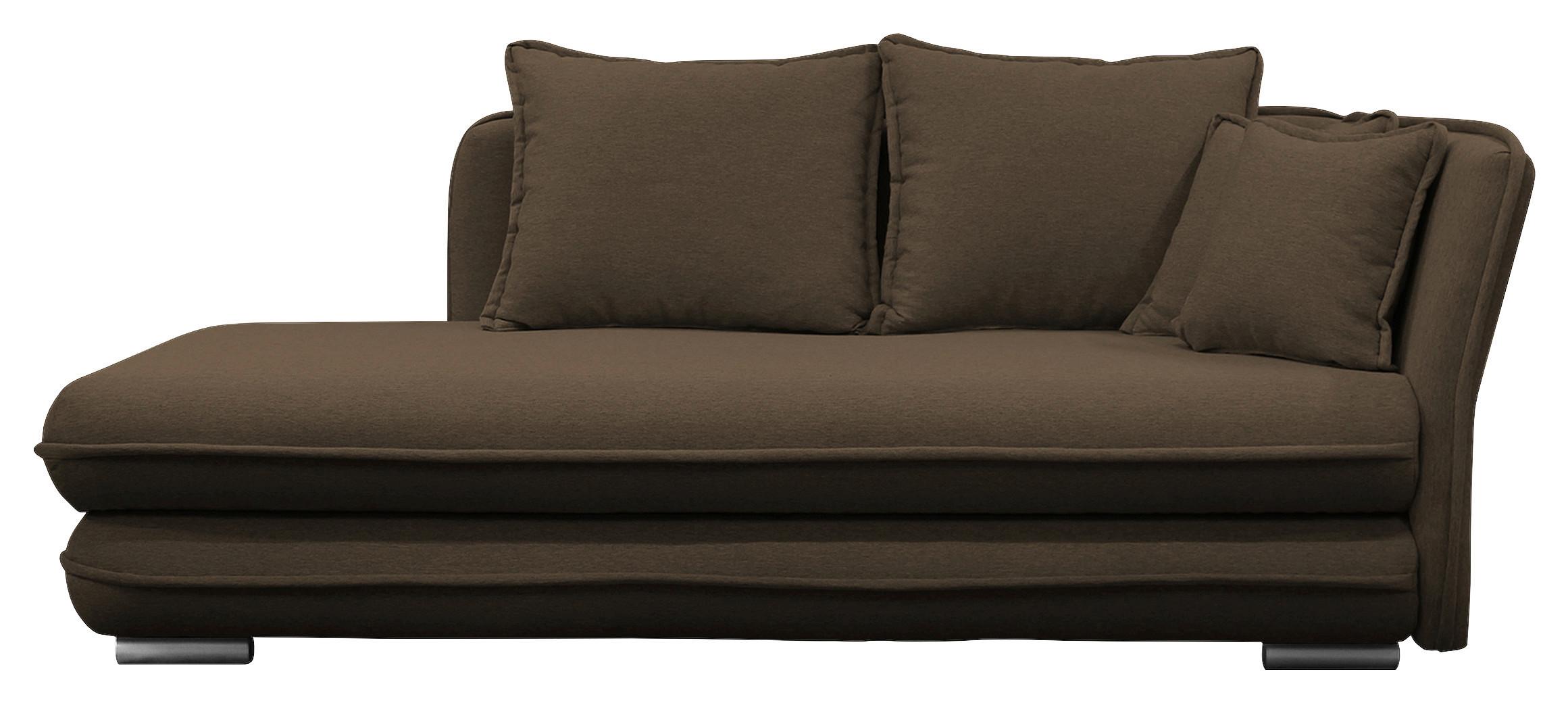 Liege Latte Braun Inkl. Bettkasten Ottomane Rechts - Silberfarben/Braun, Design, Textil (224/84-99/107cm) - MID.YOU