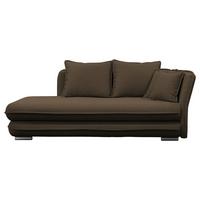 Liege Latte Braun inkl. Bettkasten Ottomane Rechts - Silberfarben/Braun, Design, Textil (224/84-99/107cm) - MID.YOU