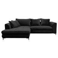 Ecksofa mit Schlaffunktion Bello mit Kissen Schwarz - Beige/Schwarz, Design, Textil (187/277cm) - Livetastic