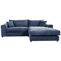 Ecksofa Funny S Rechts Blau S: 265x180 cm - Blau/Schwarz, Basics, Textil (265/180cm) - Livetastic