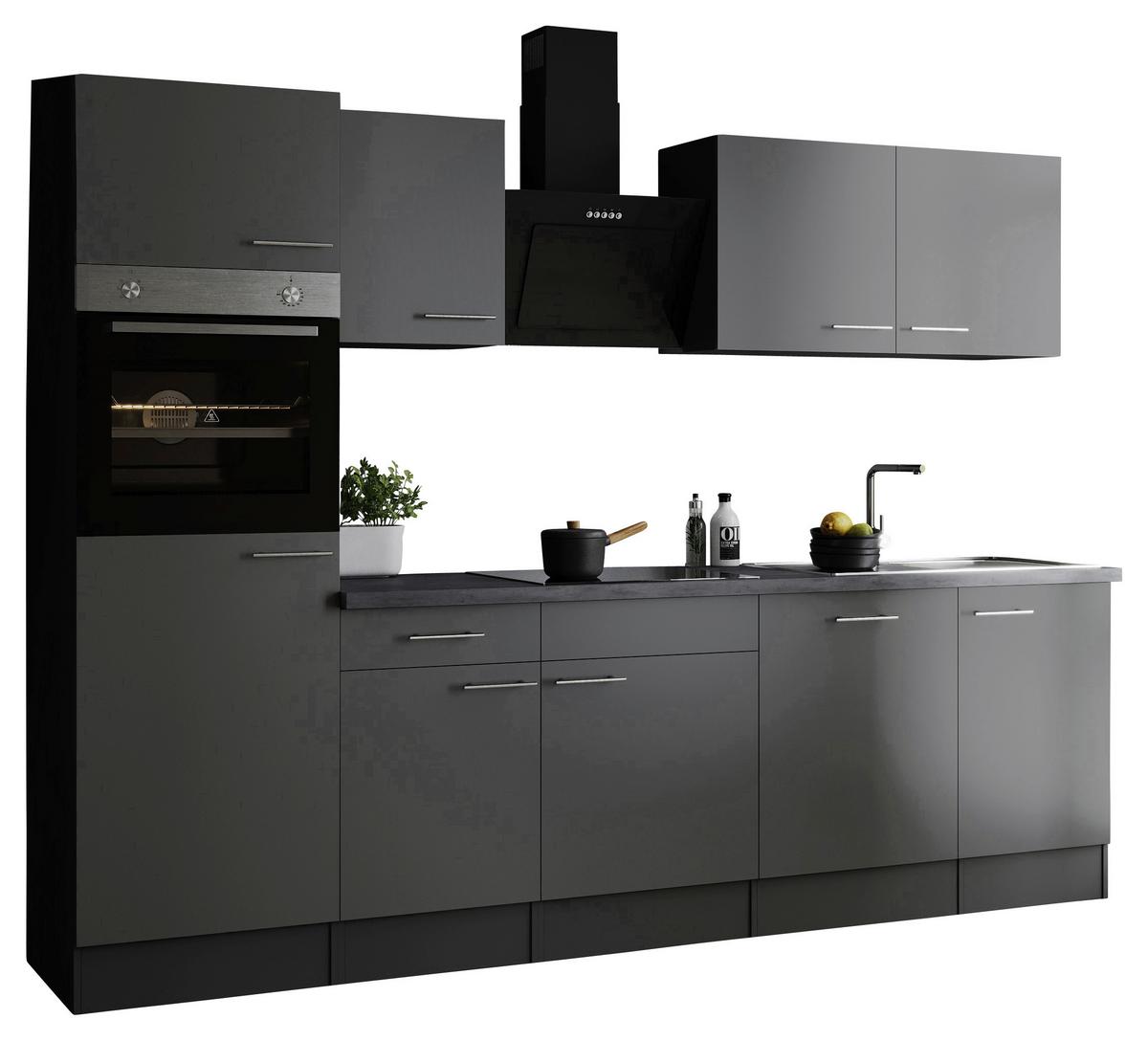 Küchenblock Oliver Grau B: 280 Cm - Grau, Design, Holzwerkstoff (280cm) - Respekta