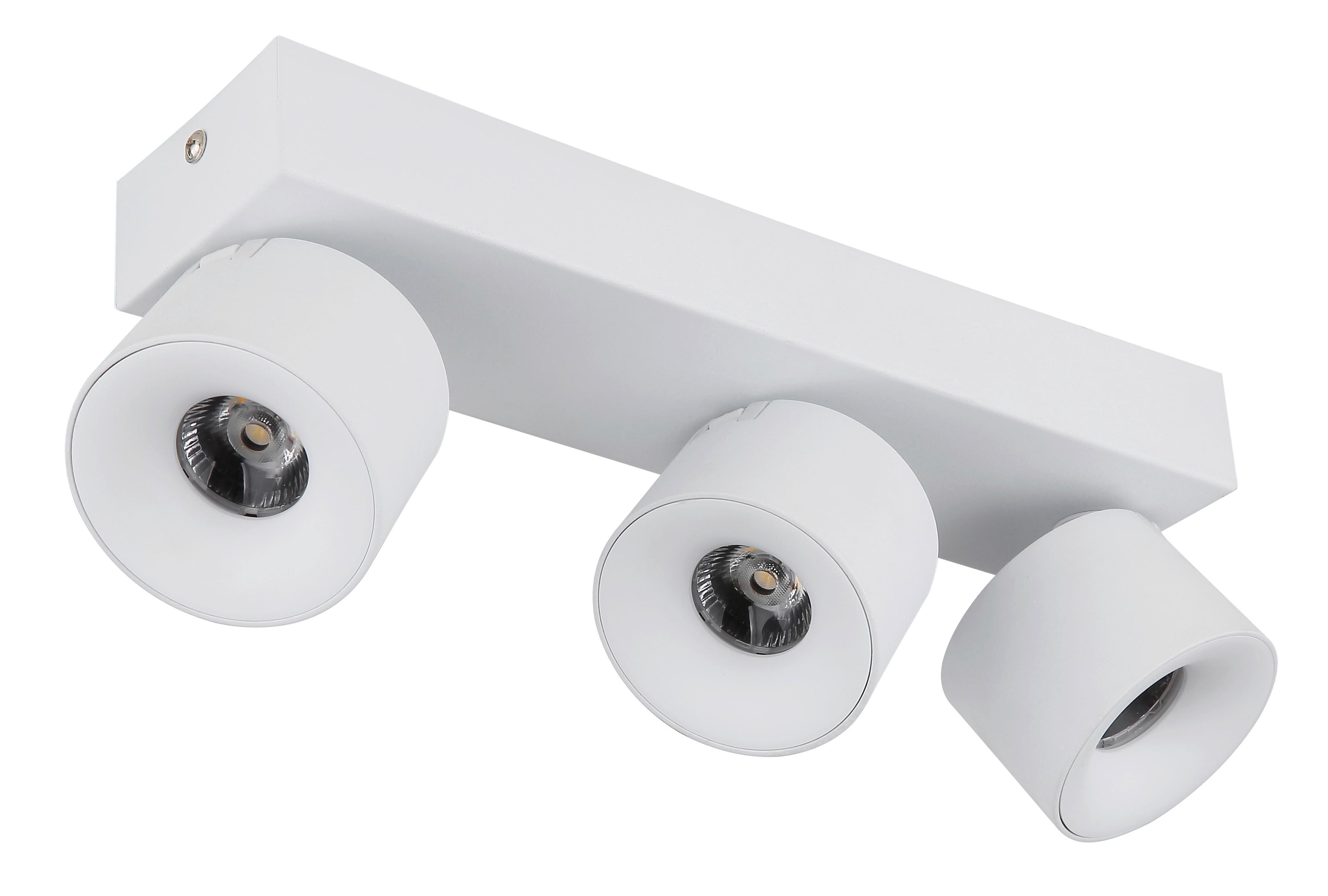 LED-Strahler 56961-3w - Transparent/Weiß, Design, Kunststoff/Metall (33/7,2/12cm) - Globo