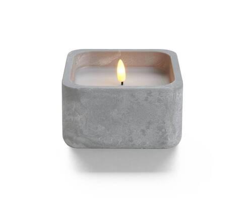 LED svíčka Thea, V: 6,5cm - bílá/světle šedá, Basics, přírodní materiály (12/6.5/12cm) - Modern Living