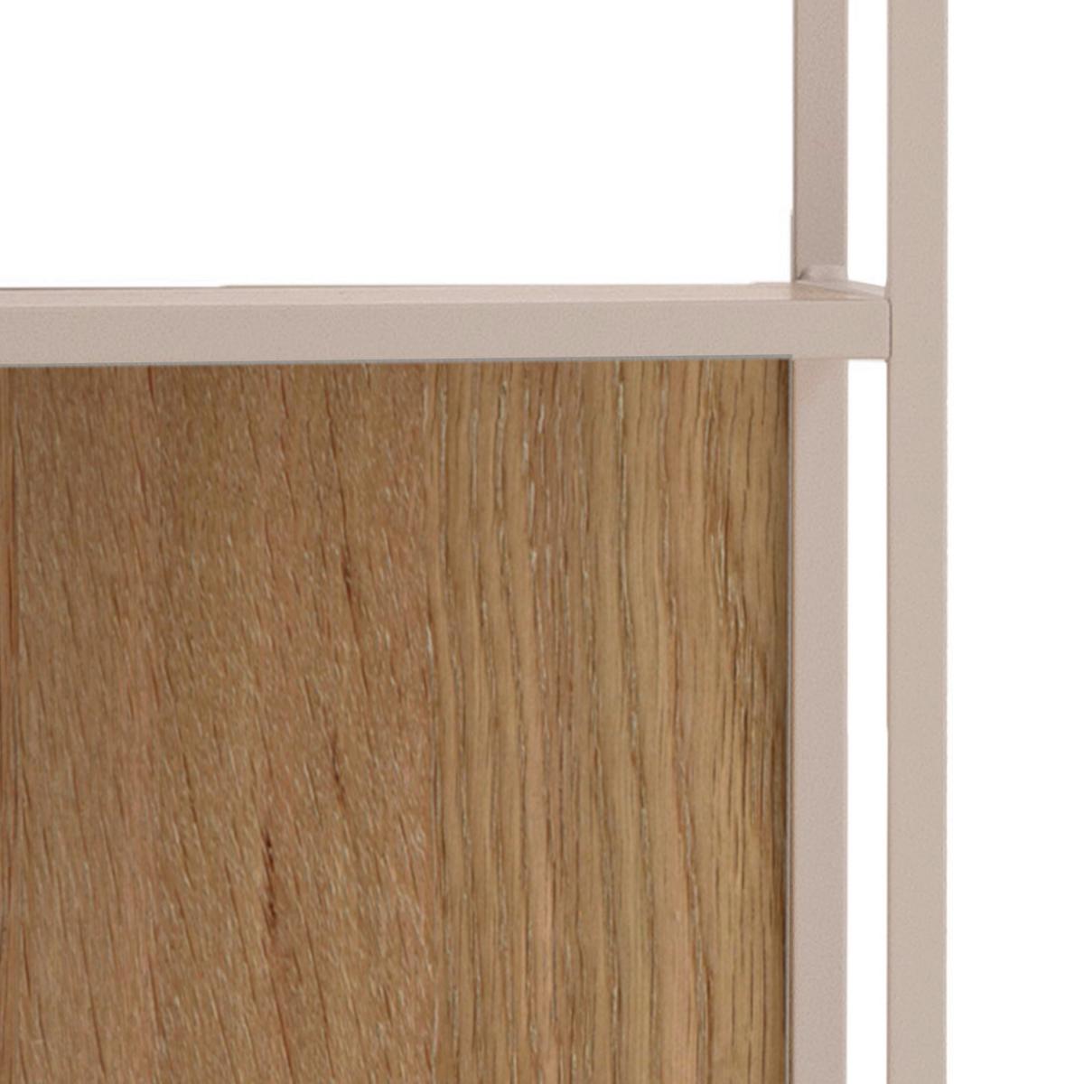 REGÁL SEAFORD - šedá/barvy dubu, Moderní, kov/kompozitní dřevo (77/185/35cm) - Xora