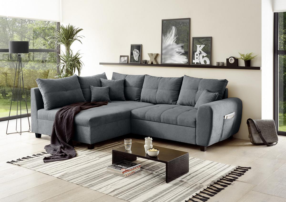 Sedacia súprava Lea antracit - antracitová, Basics, kompozitné drevo/textil (176/248cm) - MID.YOU