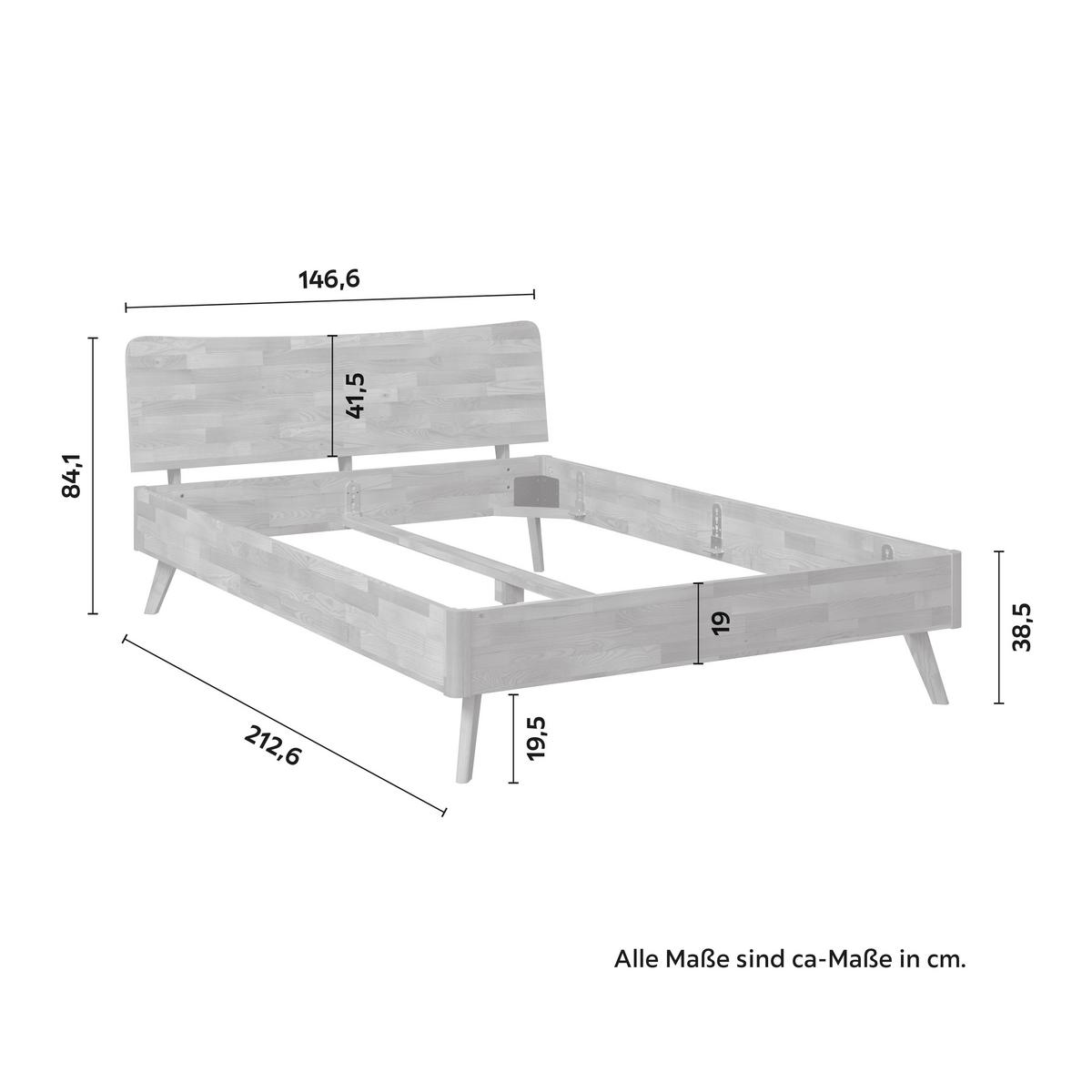 Dřevěná postel DANZIG 140x200 cm, lakovaná - divoký dub, Moderní, dřevo (140/200cm) - Bessagi Home