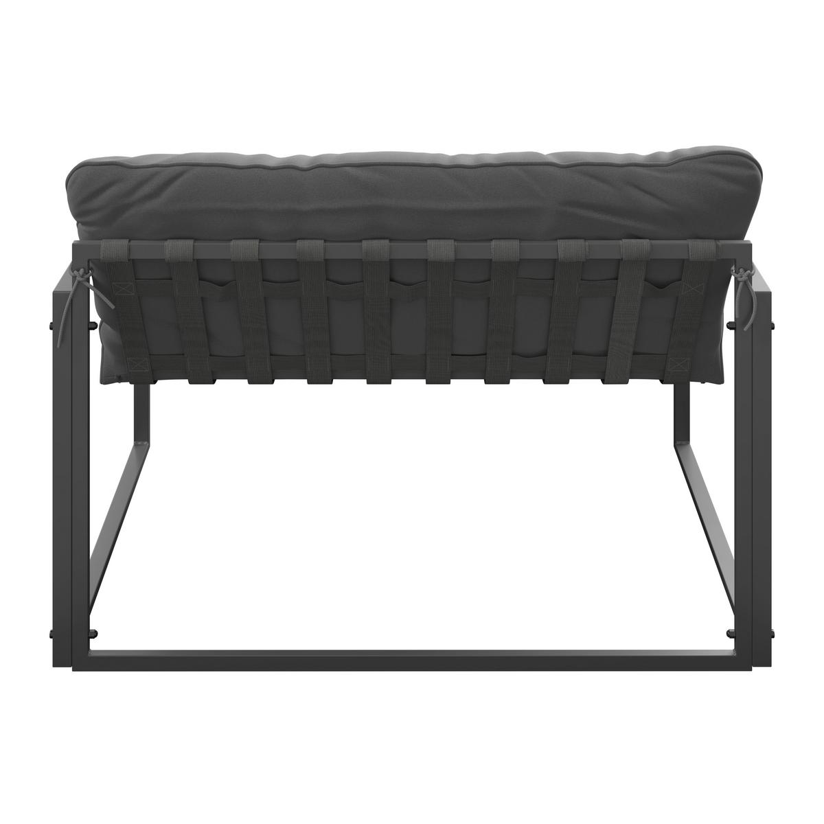 Loungegarnitur Göteborg *ph* - Dunkelgrau/Schwarz, MODERN, Glas/Textil (114/67/70cm) - Beldano