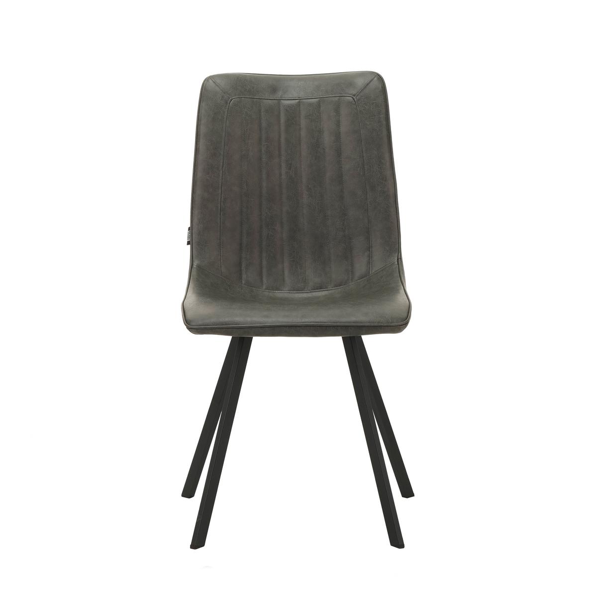 Stuhl-set Liano Anthrazit, B: 45,5 Cm - Anthrazit/Schwarz, MODERN, Textil/Metall (45,5/89,5/60cm) - MID.YOU