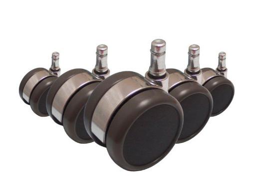 Drehstuhlrolle Rolo Lux - Chromfarben/Schwarz, Basics, Kunststoff/Metall (6,5/7/5cm) - MID.YOU