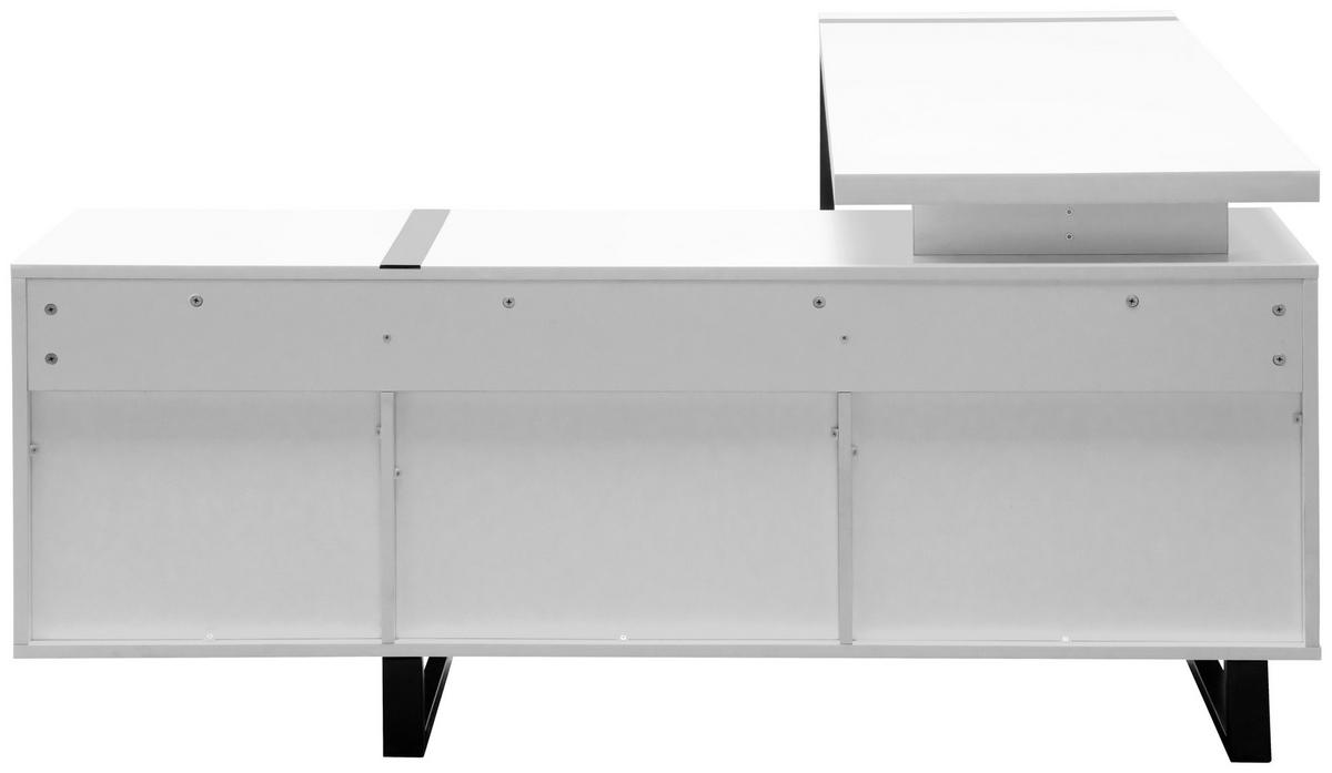 Eckschreibtisch Ray Schwarz/Weiß L: 160 cm - Schwarz/Weiß, MODERN, Holzwerkstoff/Metall (160/160/76cm) - Livetastic