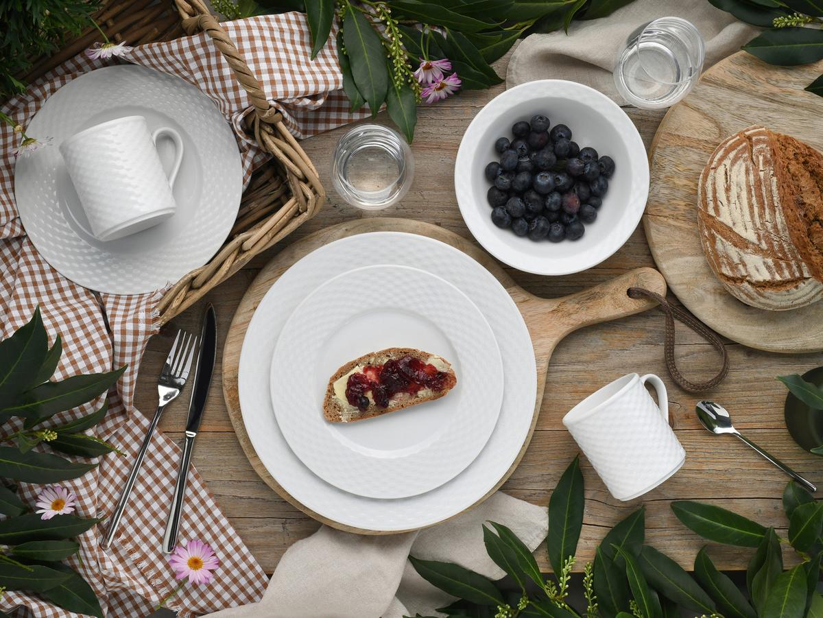 Kombiservice Polo weiß Porzellan, 4 Pers., 16-teilig - Weiß, Basics, Keramik - Creatable