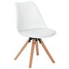 Schalenstuhl Malmö Weiß Lederlook Drehbar - Eichefarben/Weiß, MODERN, Holz/Kunststoff (56/85/49cm) - Luca Bessoni