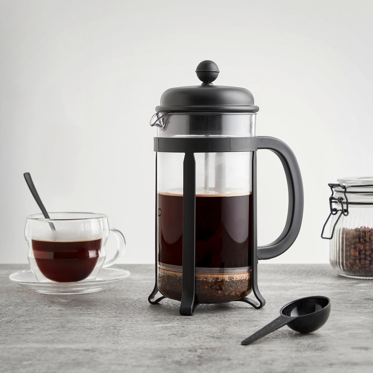 Konvice na přípravu kávy JAVA - černá/průhledné, Konvenční, kov/plast (11.2cm)