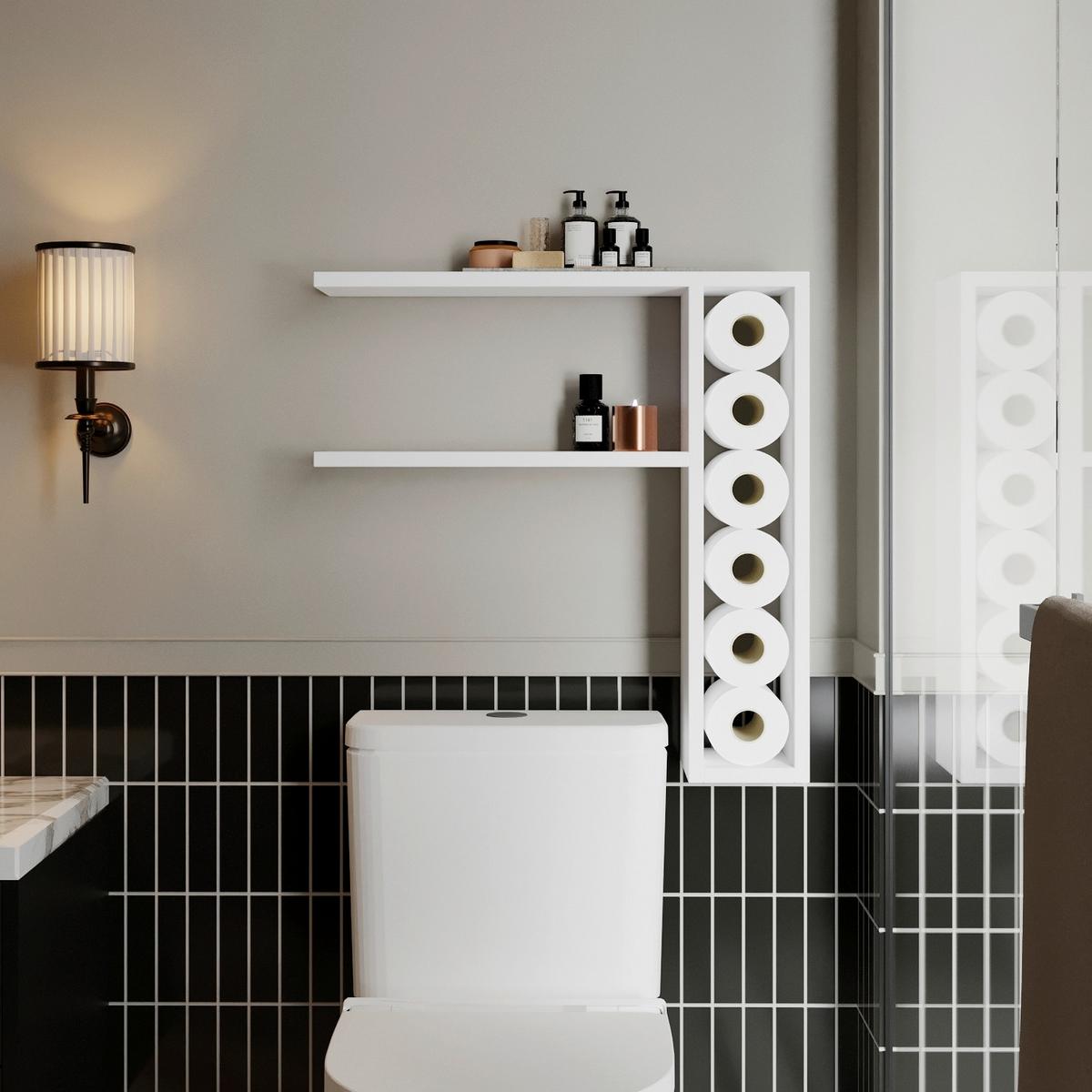 Wandregal Tiny Weiß B: 60 cm - Weiß, Design, Holzwerkstoff (60/62/15cm) - Livetastic