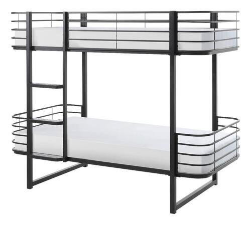 Kovová poschodová posteľ OSCAR čierna - čierna, Konventionell, kov (90/200cm) - MID.YOU