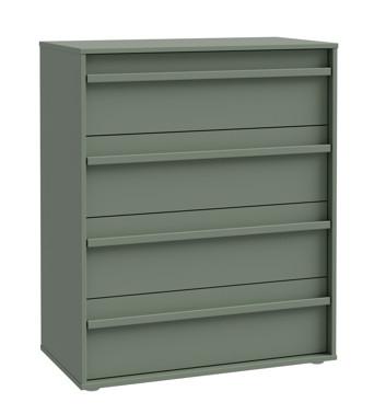 Komoda se 4 zásuvkami, šalvějově zelená, š: 78,4cm - šalvějově zelená, Moderní, kompozitní dřevo (78,4/94,4/42cm)