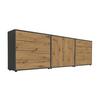 Sideboard Mailand4b:237cmeiche Artisan - Anthrazit/Schwarz, MODERN, Holzwerkstoff (237/73/33cm) - MID.YOU
