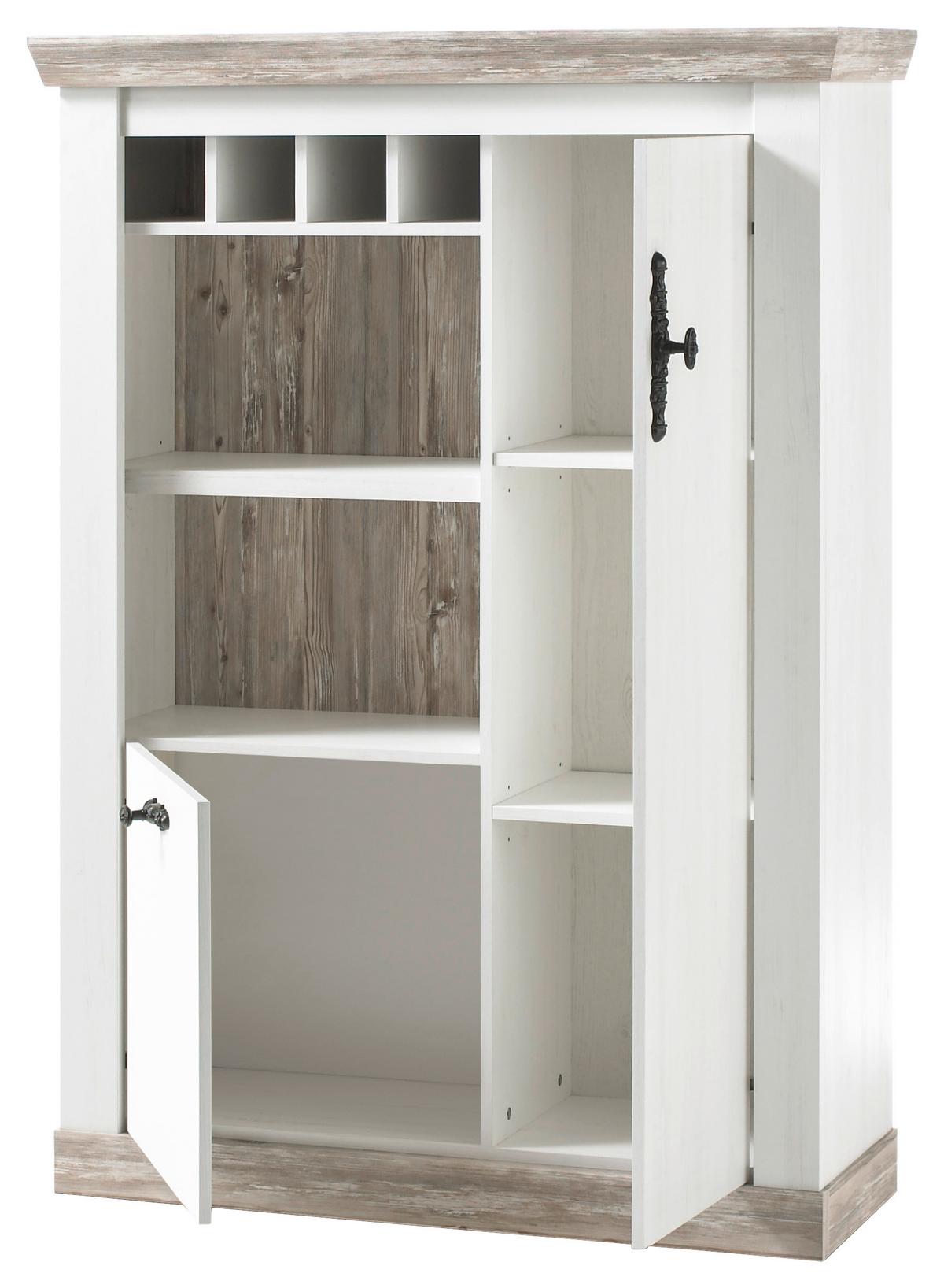 Highboard Florenz Hellbraun/Pinienfarben B:105cm - Hellbraun/Pinienfarben, Design, Holzwerkstoff (105/146/37cm) - MID.YOU