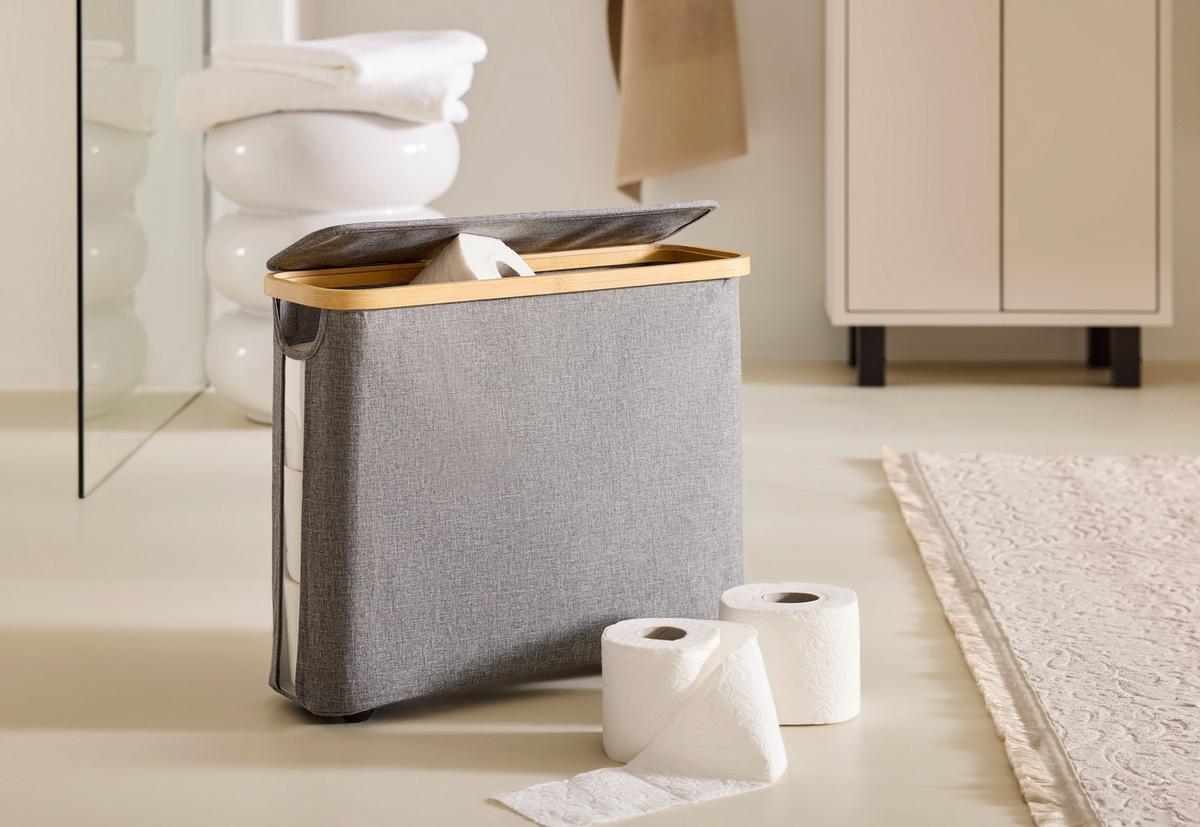 Držiak na toaletný papier ANDRE - sivá, Konventionell, kartón/textil (45/15/37cm) - Mömax