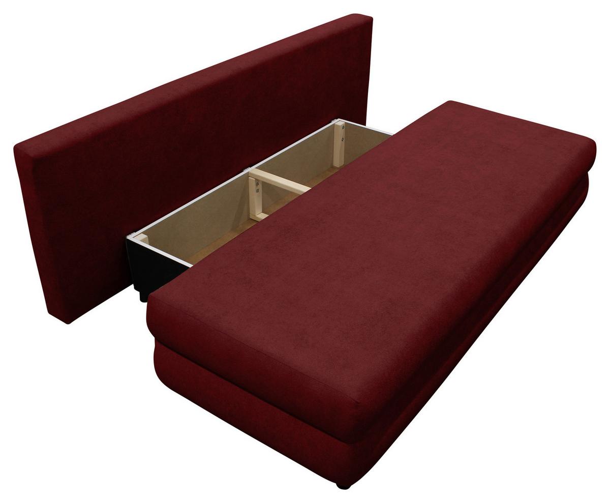 Schlafsofa Mela Bordeaux B: 206cm - Bordeaux/Schwarz, Design, Textil (206/87/88cm) - P & B