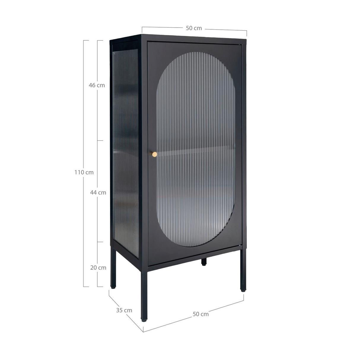 GARDEROBENSCHRANK Adelaide Schwarz B: 50cm - Transparent/Schwarz, Design, Glas/Metall (50/110/50cm) - MID.YOU