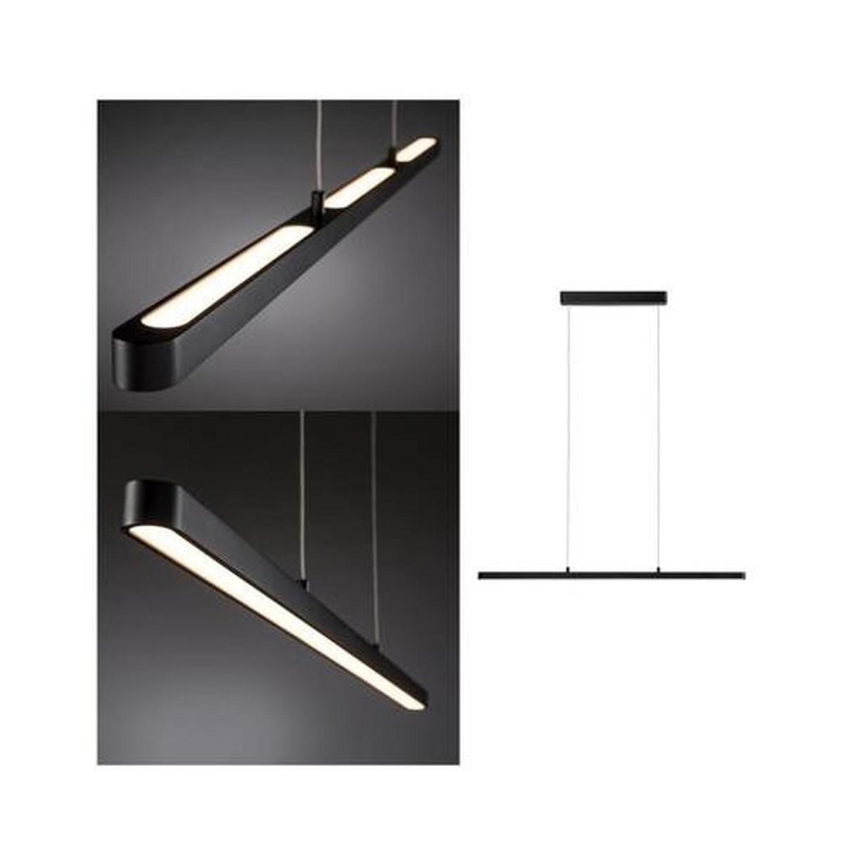 Led-hängeleuchte Lento H: 150 Cm Höhenverstellbar - Schwarz, Design, Kunststoff/Metall (100/150cm) - Paulmann