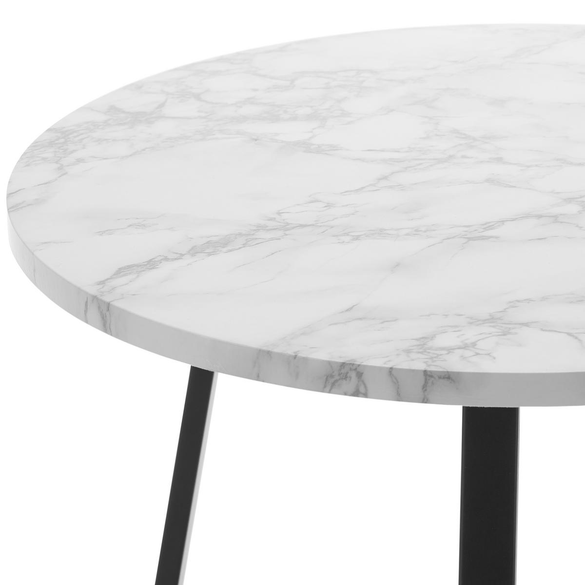 Konferenční stolek Silvia - bílá/černá, Moderní, kov/kompozitní dřevo (45/45/45cm) - Bessagi Home