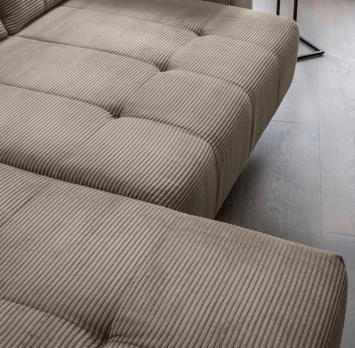Ecksofa Fiore, Graubraun S: 200x272 cm - Graubraun/Schwarz, MODERN, Textil (200/272cm) - Livetastic