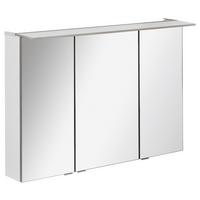 Spiegelschrank B.perfekt + Led Bht: 100x69,5x23,5 Cm Weiß - Silberfarben/Weiß, MODERN, Glas/Holzwerkstoff (100/69,5/23,5cm) - MID.YOU