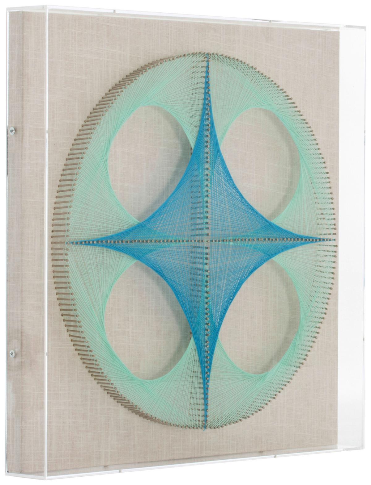 Bild Happiness Blau, B: 45 Cm - Blau, LIFESTYLE, Holzwerkstoff/Textil (45/45/6cm) - Kayoom