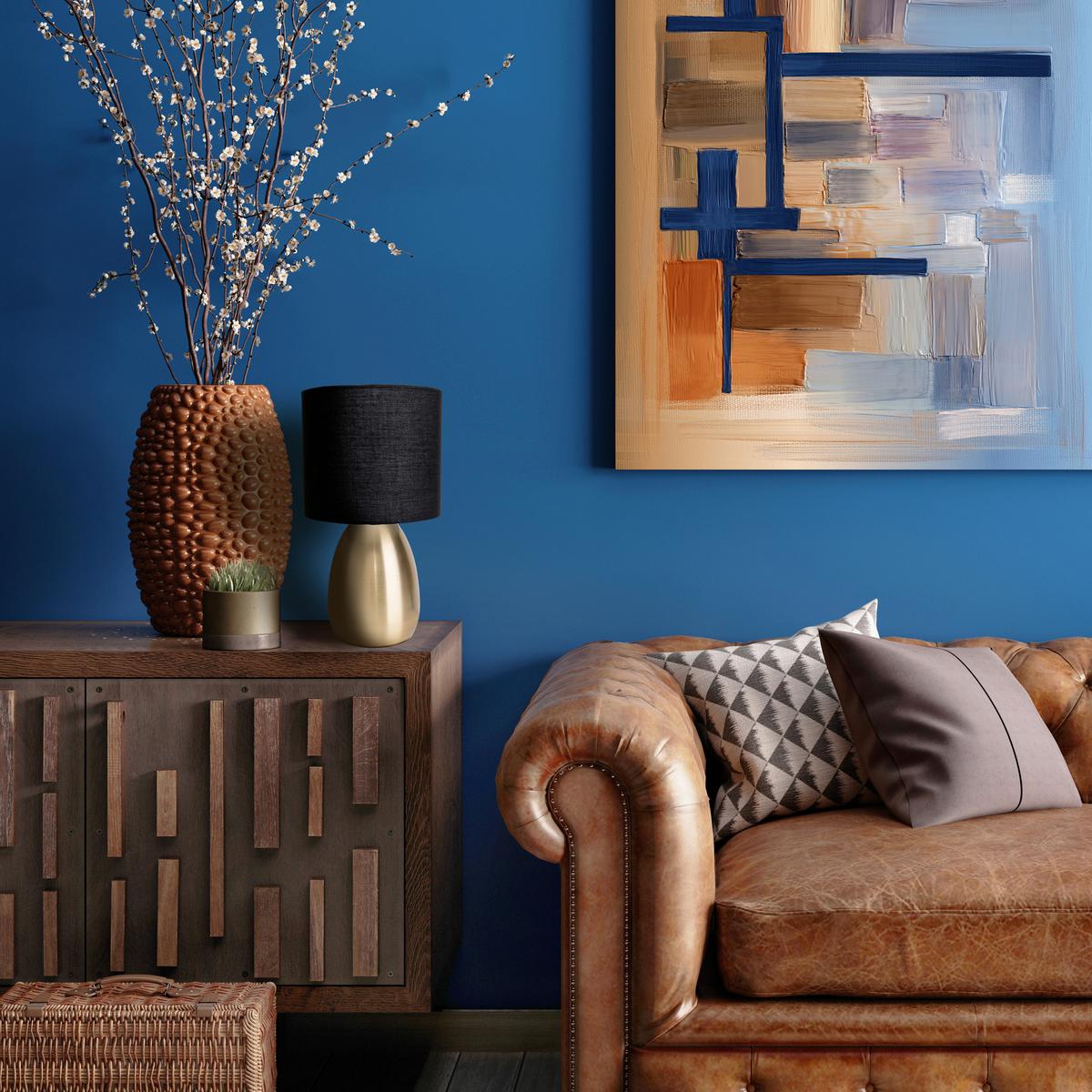 Tischleuchte Aurum - Goldfarben/Schwarz, Design, Textil/Metall (17,5/33cm) - Näve