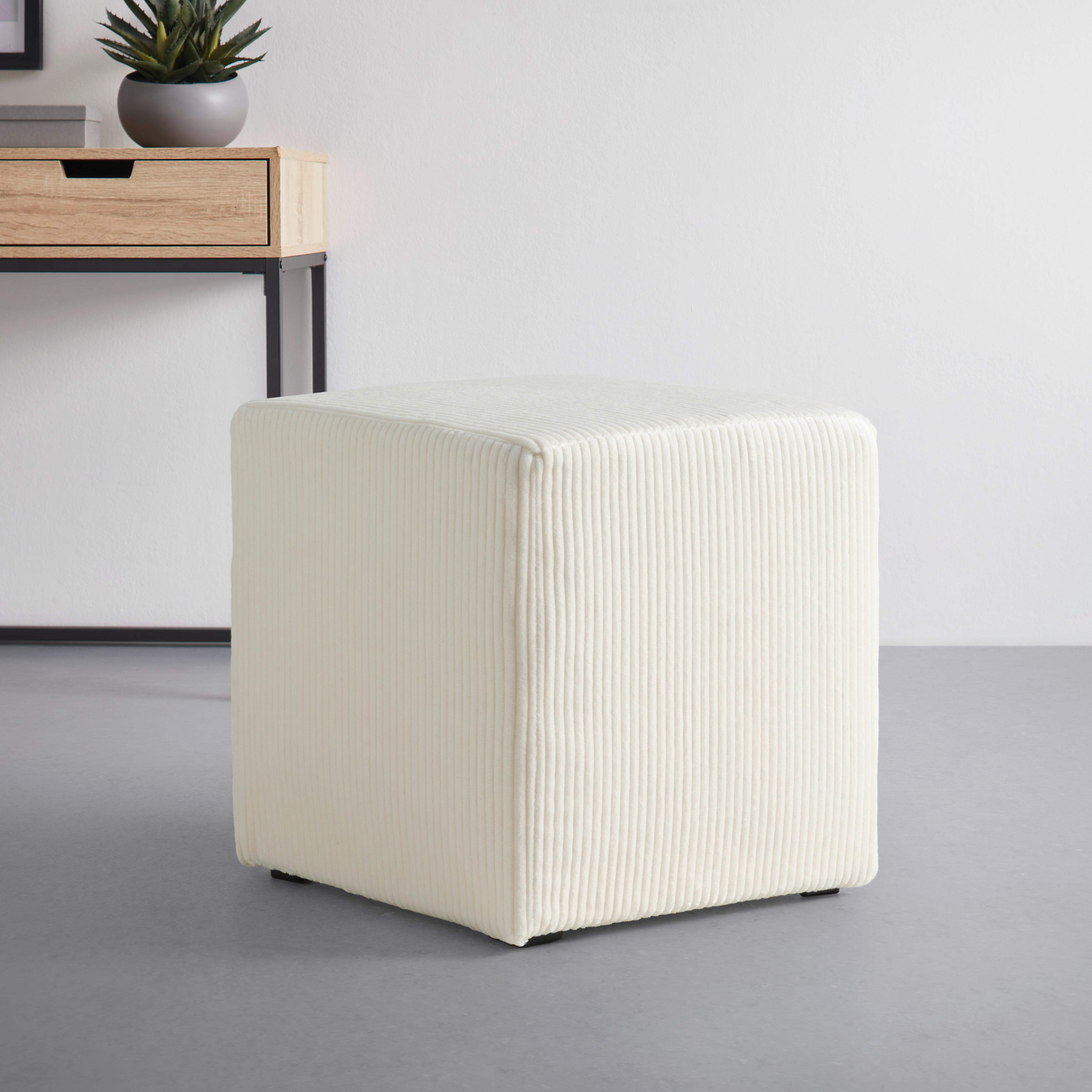 Taburetka BALI, krémová - krémová, Modern, textil (45/42/45cm) - Mömax