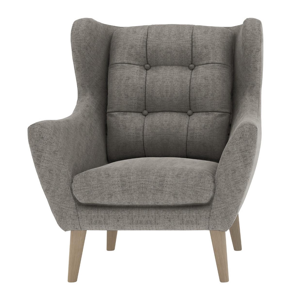 Sesselset Henry Dunkelgrau B: 91 cm - Eichefarben/Dunkelgrau, KONVENTIONELL, Textil (91/104/94cm) - Trendmanufaktur