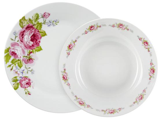 Tafelservice, Penelope 12-Tlg. Set, 6 Personen - Pink/Hellblau, ROMANTIK / LANDHAUS, Keramik - James Wood Tafelservice, Penelope 12-Tlg. Set, 6 Personen - Pink/Hellblau, ROMANTIK / LANDHAUS, Keramik - James Wood