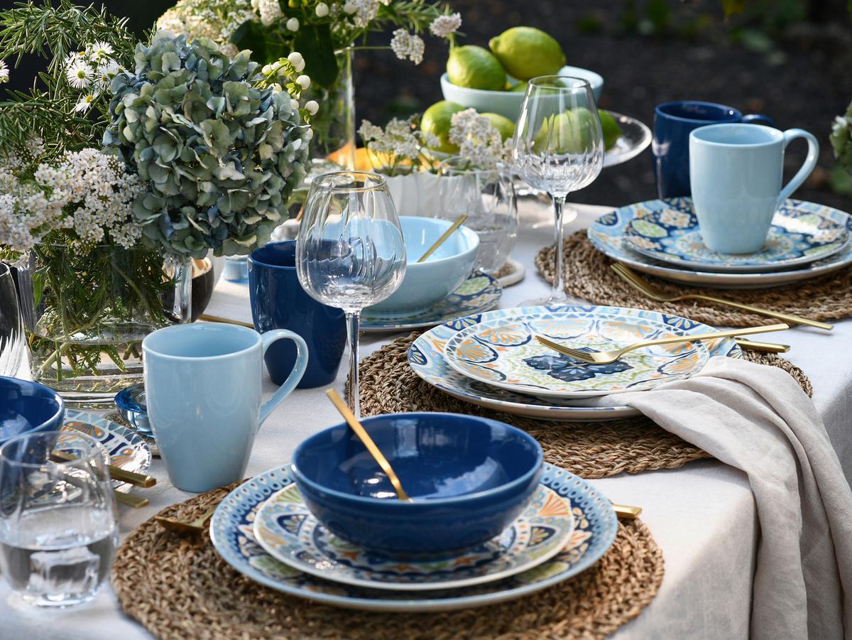 Kombiservice Steinzeug Patio bunt, 16 -Teilig. - Multicolor, Basics, Keramik - Creatable