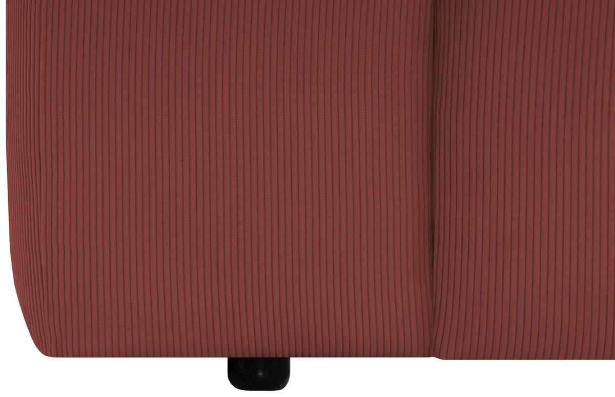 Ecksofa Hannah Rot 304x200 cm - Rot/Schwarz, Design, Textil (304/200cm) - MID.YOU