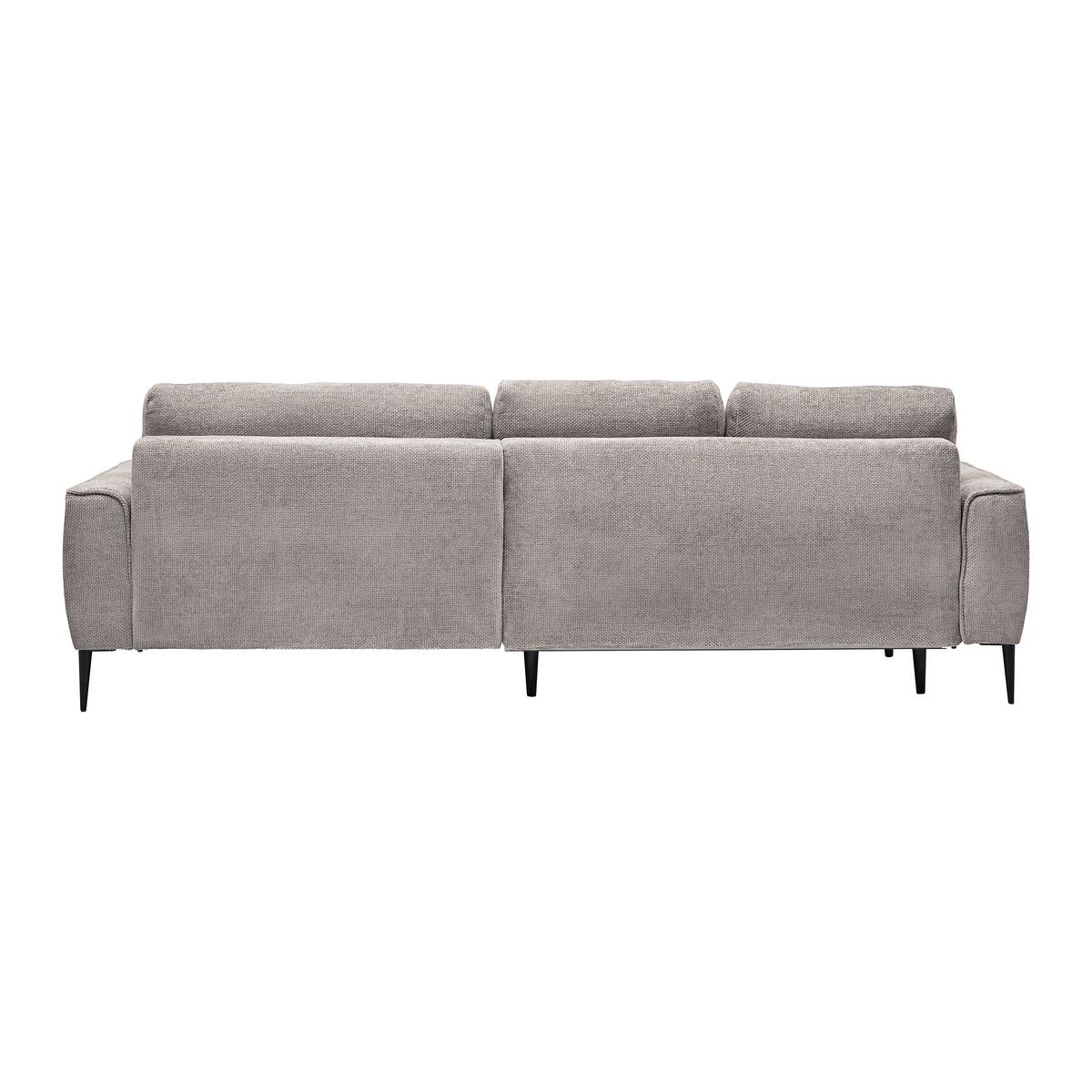 Rohová sedačka CUSTOM, pravá, světle šedá žinylka - černá/světle šedá, Moderní, kov/textil (255/164cm) - Mömax