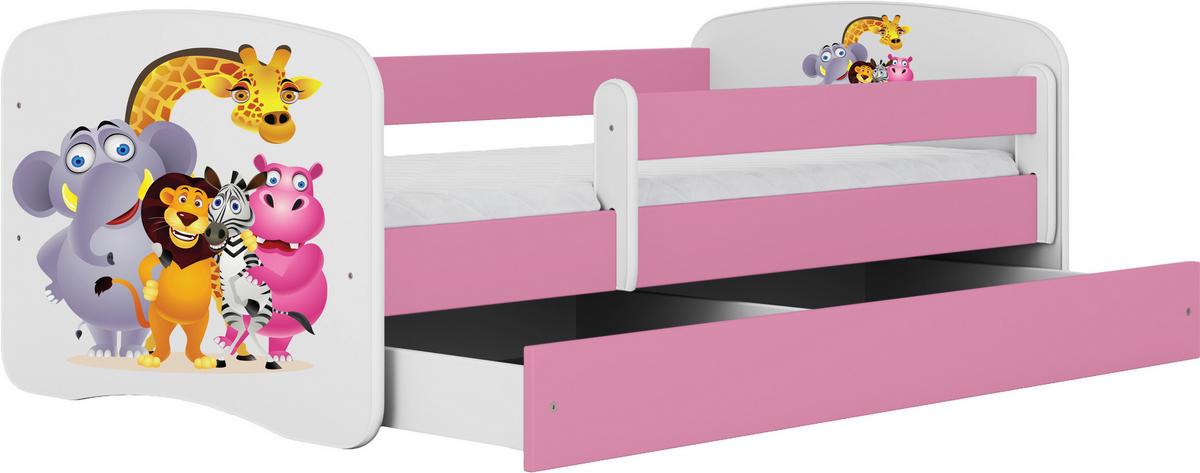 Kinder-/Juniorbett Babydreams inkl. Matratze 80x160 - Pink/Birkefarben, MODERN, Holz/Holzwerkstoff (80/160cm) - MID.YOU