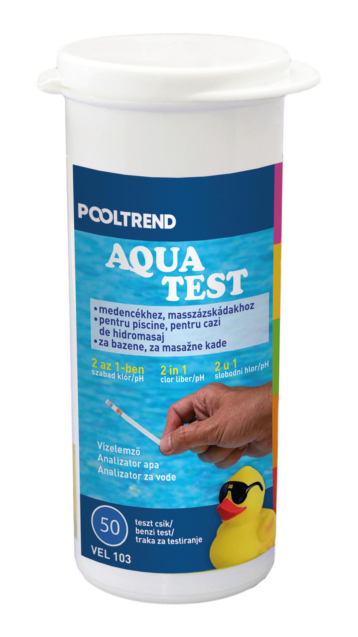 Vízelemző Tesztcsík 50db Pooltrend - sárga/világoskék, műanyag/papír