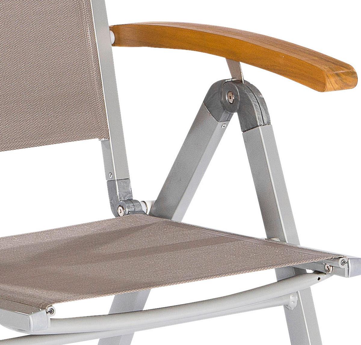 Gartengarnitur 5-Tlg. Naxos Alu/Holz/Textil - Silberfarben/Grau, ROMANTIK / LANDHAUS, Holz/Textil - Gardenson